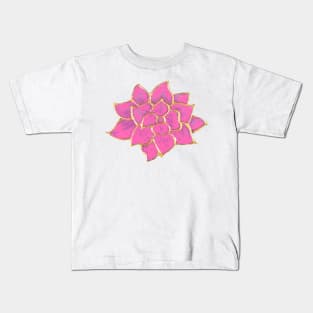 Pink & Gold Rose Kids T-Shirt